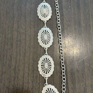 Stylish Silver Medallion Belt